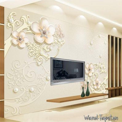 Vlies Fototapete Wandtapete Wandbilder Frische Schmuck Blume Relief 2949