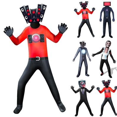 Kinder Skibidi Toilet TV Man Cameraman Speakerman Halloween-Party Cosplay Kostum