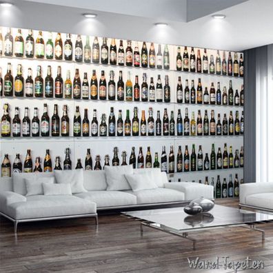 Vlies Fototapete Wandtapete Wandbilder Weinflaschen Weinregal Bierregal 2958