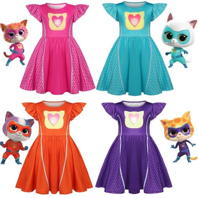 Kinder Madchen Kleider Cosplay Kostum Super Katzchen Kleider Superkitties Party DE