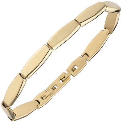 NEU & CHIC . OVP . Armband Edelstahl gold-farben beschichtet matt 21 cm