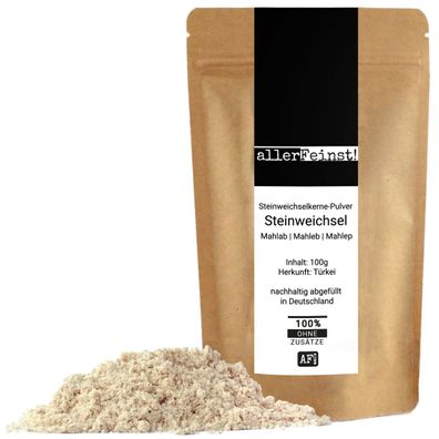 Mahlep Steinweichselkerne-Pulver - Mahlab Mahleb Felsenkirsche gemahlen - 100g