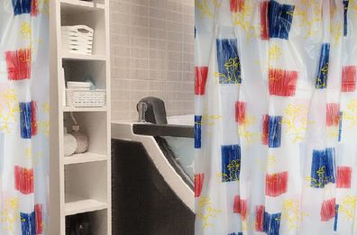 Vinyl Duschvorhang Floral Mehrfarbig 180x200cm Bunt