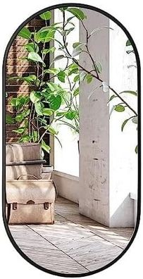 Lustro Owalne OSKAR 100x50 cm Czarne Loft - Aluminiowa Rama, Wodoodpor