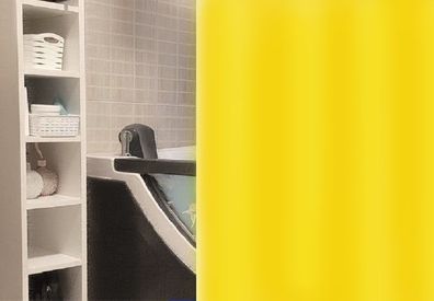 Vinyl Duschvorhang Standard Gelb 180x200cm dünne Vinylfolie mit Satin-Effekt