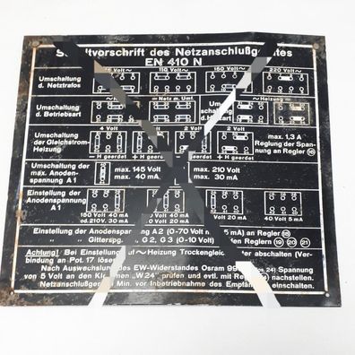 Telefunken Schaltvorschrift Netzanschlußgerät EN 410 N