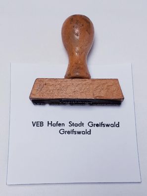 DDR Stempel VEB Hafen Stadt Greifswald