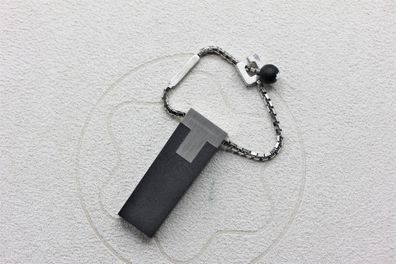 Montblanc Schlüsselanhänger / Edelstahl / Hartgummi / Kette / Keyring / NEU