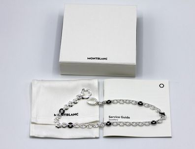 Montblanc Star-Onyx-Silber Halskette / 925 Sterlingsilber / 104415 / NEU / OVP