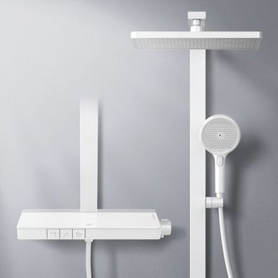 EMKE® Duschsystem Duschset Mit Thermostat Duscharmatur Regendusche Dusche Weiß