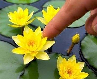Bonsai - Seerose gelb Dekoration für das Aquarium Aquariumdeko Aquariendeko Teichdeko