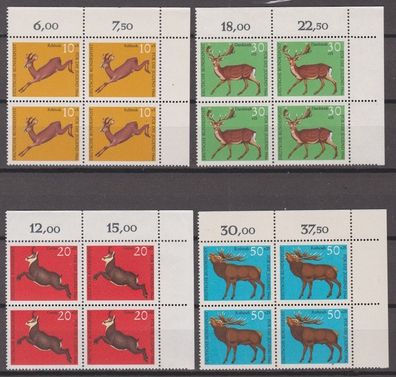 BRD 1966 postfrisch vierer Block Ecke oben rechts MiNr. 511-514 Für die Jugend