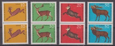 BRD 1966 postfrisch senkrecht Paar MiNr. 511-514 Für die Jugend Hochwild