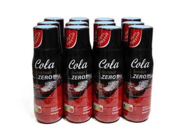 12 Flaschen Gut & Günstig Getränkesirup Cola Zero Sirup Konzentrat Sprudler 500ml
