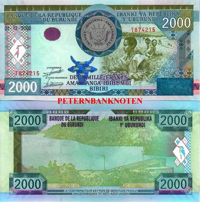 Burundi 2000 Francs 2008 UNC P47 6495#