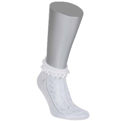 Ajoursöckchen mit Spitze weiß