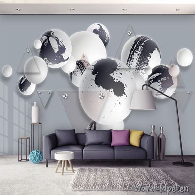 Vlies Fototapete Wandtapete Wandbilder Kreisförmige Transparente Glasdreiec 3507