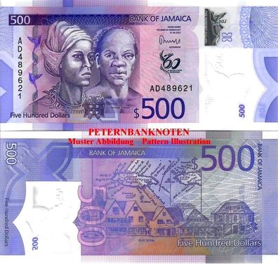 Jamaika / Jamaica 500 Dollars (2022)#6946 UNC P98 Polymer