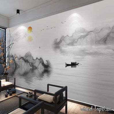 Vlies Fototapete Wandtapete Wandbilder Abstrakte Linie Landschaftsmuster 3537