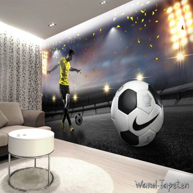 Vlies Fototapete Wandtapete Wandbilder Großformatiges Fußballfeld 3547