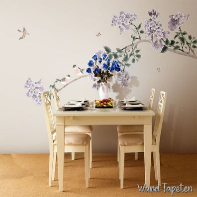 Vlies Fototapete Wandtapete Wandbilder Handgemaltes Blumen Pinselführung 3591