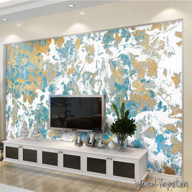 Vlies Fototapete Wandtapete Wandbilder Abstrakte Tinte Gold Home Dekoration 3607