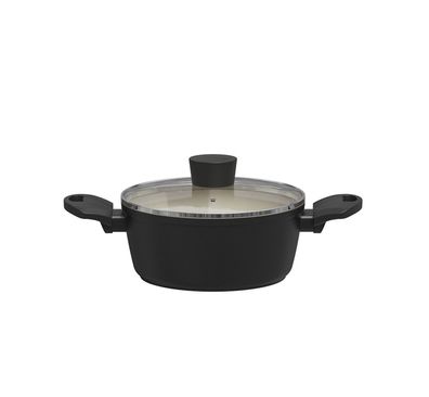 Michelino Nora New Line Fleischtopf mit Glasdeckel & Softgriff - 20 cm