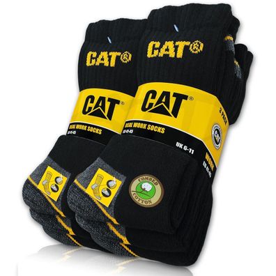 6 Paar CAT® Caterpillar REAL WORK Herren Arbeitssocken Business Socken Strümpfe 35-50