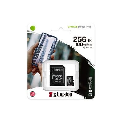 Kingston 256 GB micSDXC Canvas Select Plus 100R A1 C10-Karte + ADP