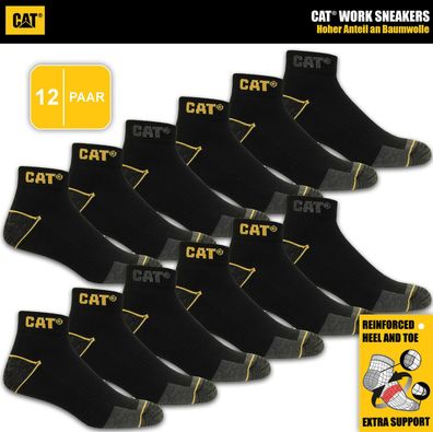 12 Paar CAT® Caterpillar WORK Sneaker SOCKEN ArbeitsSneaker Arbeitssocken Füßlinge
