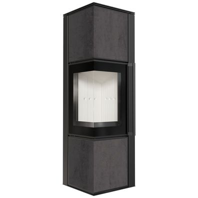 Kaminofen aus Stahl KRATKI TORA/M 8 kW Ø 150 Quarzsinter Naturali PIETRA DI SAVOIA A