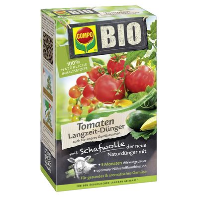 COMPO BIO Tomaten Langzeit-Dünger mit Schafswolle, 750 g
