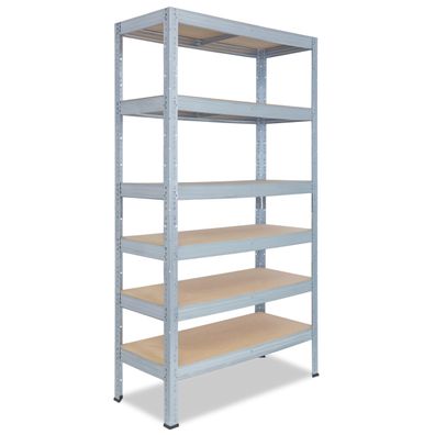 shelfplaza PRO 155x90x40 cm Schwerlastregal verzinkt mit 6 Böden