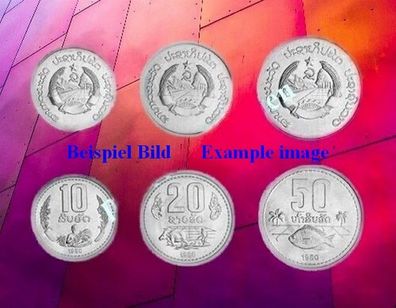 Laos KMS. 1980 Unc 3 Münzen 6295#