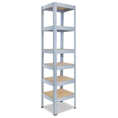 shelfplaza PRO 180x60x60 cm Schwerlastregal verzinkt mit 6 Böden