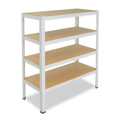 shelfplaza HOME 90x50x23 cm Schwerlastregal weiß mit 4 Böden