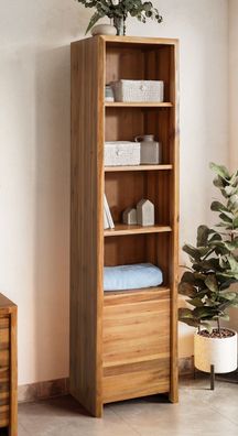 Badhochschrank 45x185cm 'Dakar' Akazie massiv lackiert