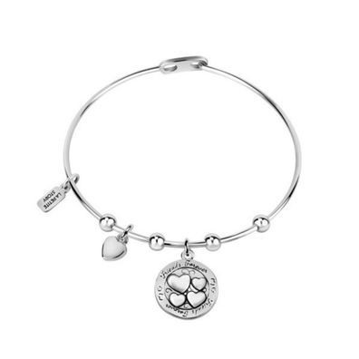 Steel fixed bracelet with pendants LPS05ARR37
