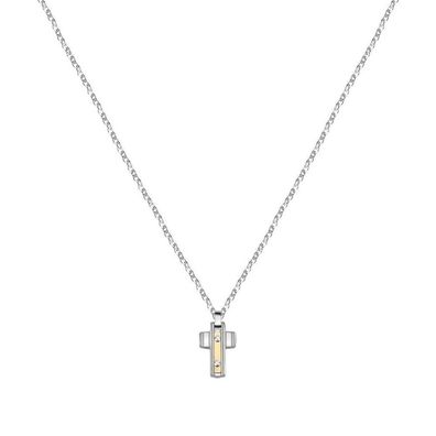 Men´s steel necklace Cross Gold SATM02