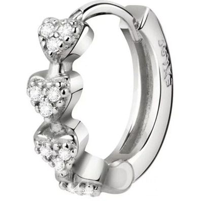 Round single earrings with crystals LPS02ARQ106