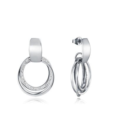 Timeless steel earrings with zircons Chic 75279E01000