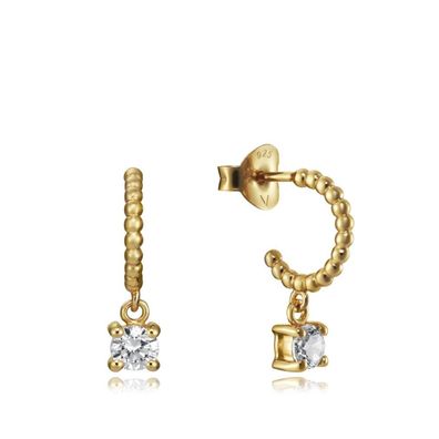 Charming gold-plated earrings with zircons Popular 7125E100-38
