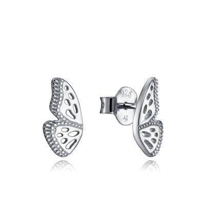 Gentle silver earrings Butterfly wings 61071E000-00
