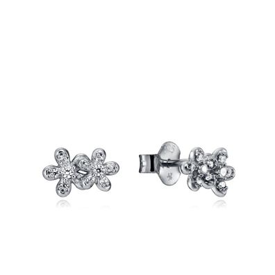 Floral silver earrings VCD 61073E000-38