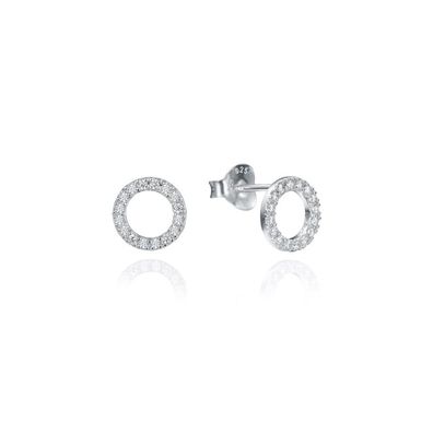 Silver earrings with zircons Clasica rings 71038E000-38