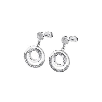 Stylish steel earrings with clear zircons Urban Woman LS2180-4 / 1