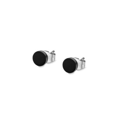 Black steel stud earrings LS2165-4 / 1