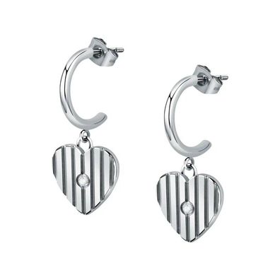 Gentle semicircular earrings with hearts SAVA05