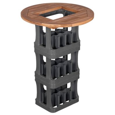 deVries Stehtischplatte "WOODIE" für Getränkekisten Basic-Teak (ohne Getränkekisten)