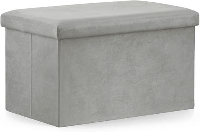 Best For Home Sitzpouf - Faltbarer Hocker & Truhe mit Stauraum, Samt 61x38x38 cm